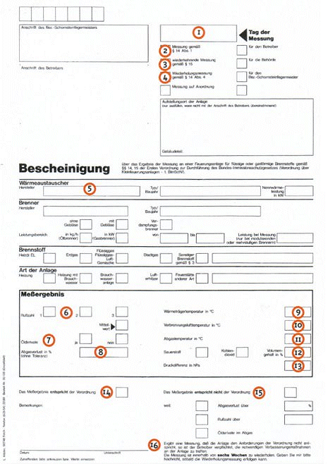 Example of a measuring report